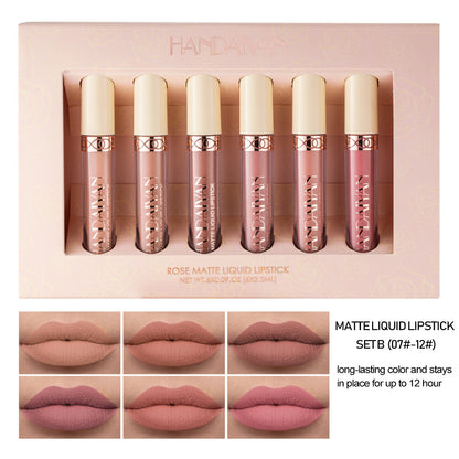 HANDAIYAN Velvet Lip Gloss for Women Matte Liquid Lipstick 12Colors Long-Lasting
