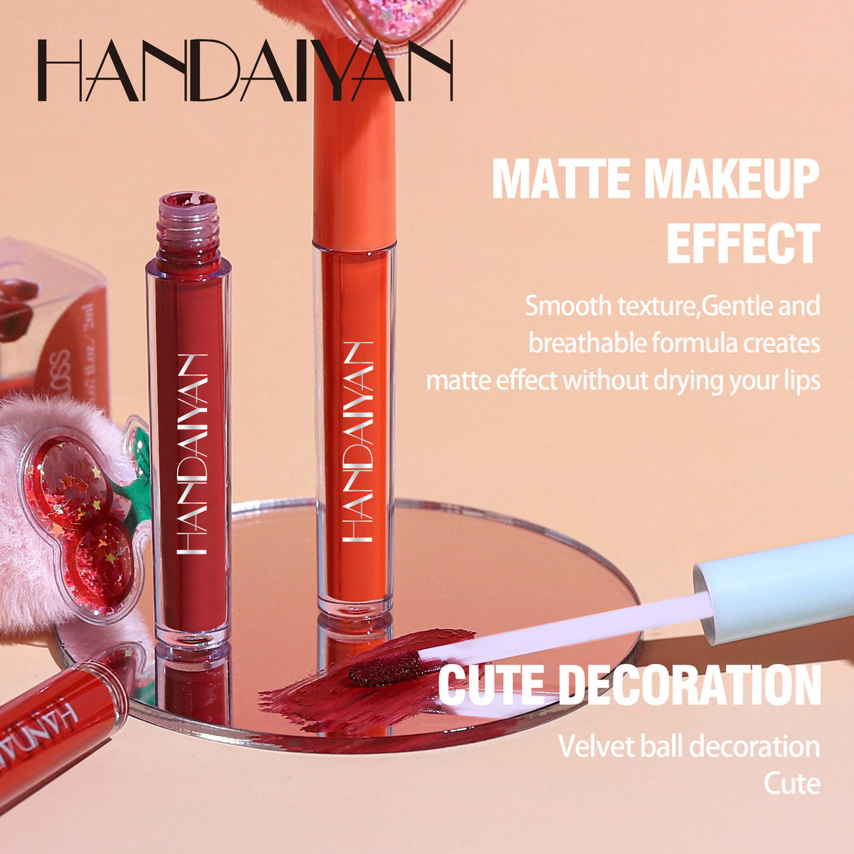 Fuzzy Fruit Lip Gloss - Velvet Matte Transfer Proof Long Lasting Liquid Lipstick