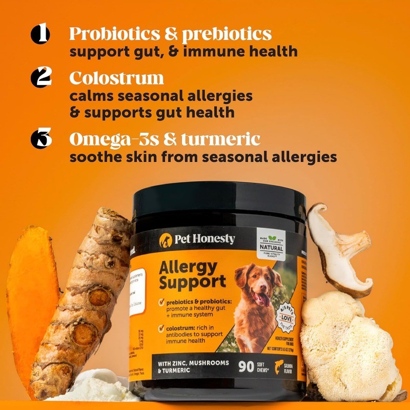 Dog Allergy & Itch Relief Supplement with Probiotics, for Skin & Paw Health