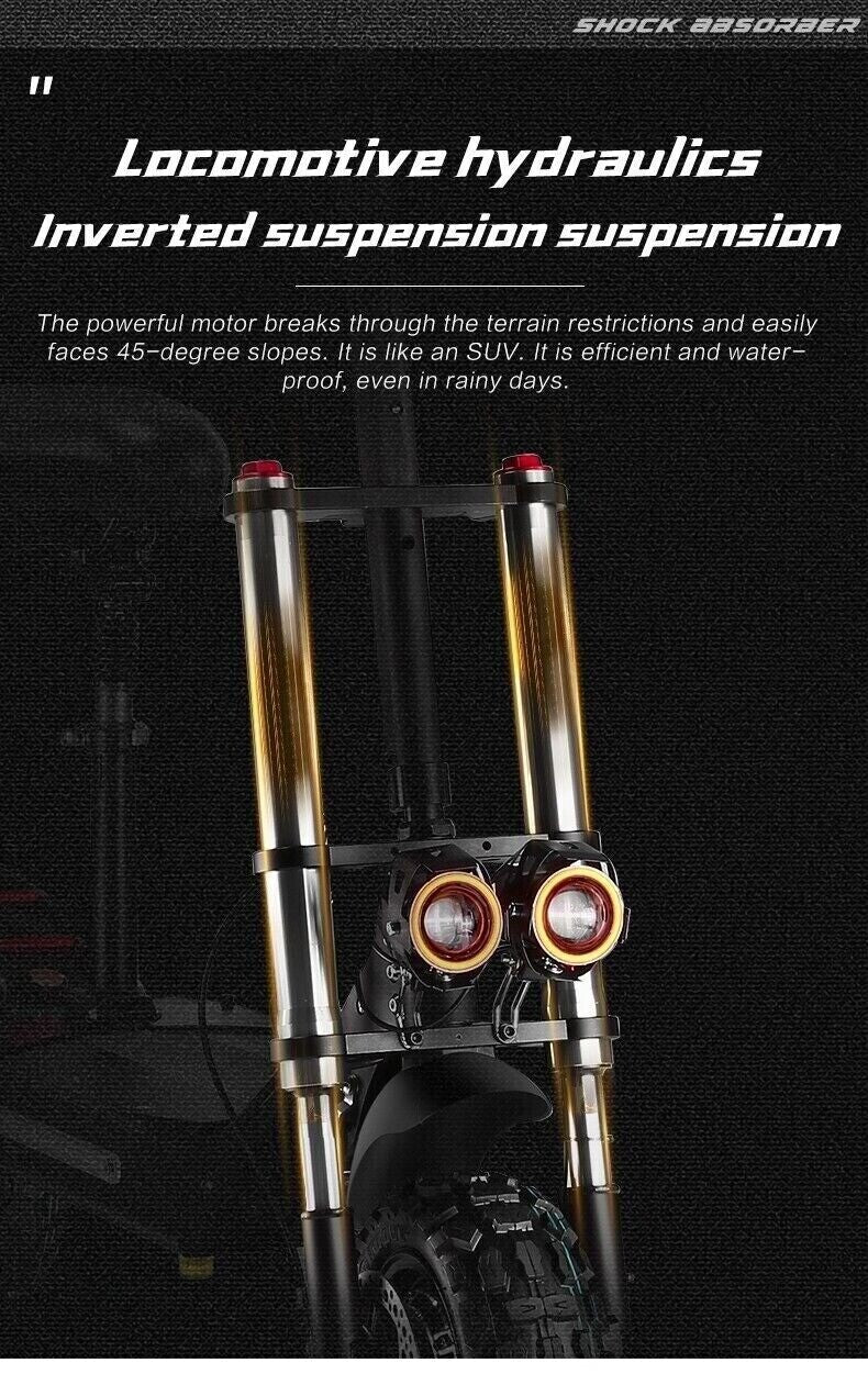 Folding Off-Road 11" Electric Scooters For Adults with Seat Dual Motor 80KM/H