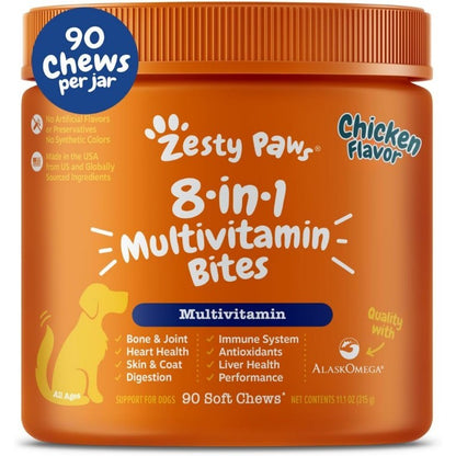 Dog Multivitamin Chews for Hip & Joint, Skin & Coat Health with Omega 3