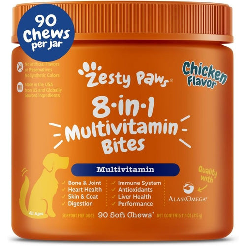 Dog Multivitamin Chews for Hip & Joint, Skin & Coat Health with Omega 3