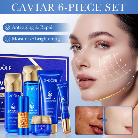 Caviar Hyaluronic Acid Skincare Anti-Aging Repair Cleanser Lotion Serum Cream