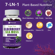 Sinpuyle Sugar Free Elderberry Sea Moss Gummies Energy Boost Supplement-1 Bottle