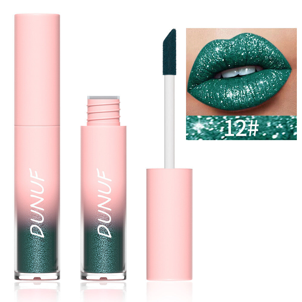 18-Color Diamond Lip Gloss - Glitter Shine, Waterproof, Long Lasting Vagen