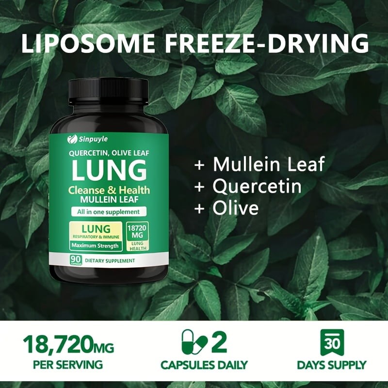 Sinpuyle Lung Cleanse & Respiratory Support Supplement-1 Bottle 90 Capsules