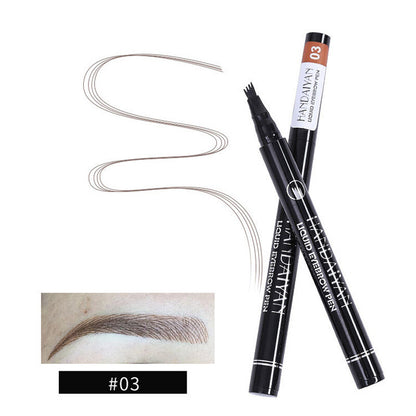 4-Prong Liquid Brow Pen - Ultra-Fine Tip,Eyebrow Liner, Waterproof Long Lasting