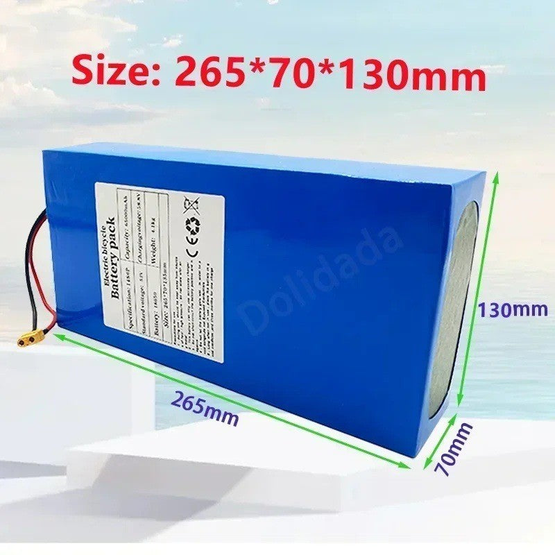 52V 65Ah Li-ion Battery Pack 14S6P High Capacity w/BMS, for E-Bike E-Scooter