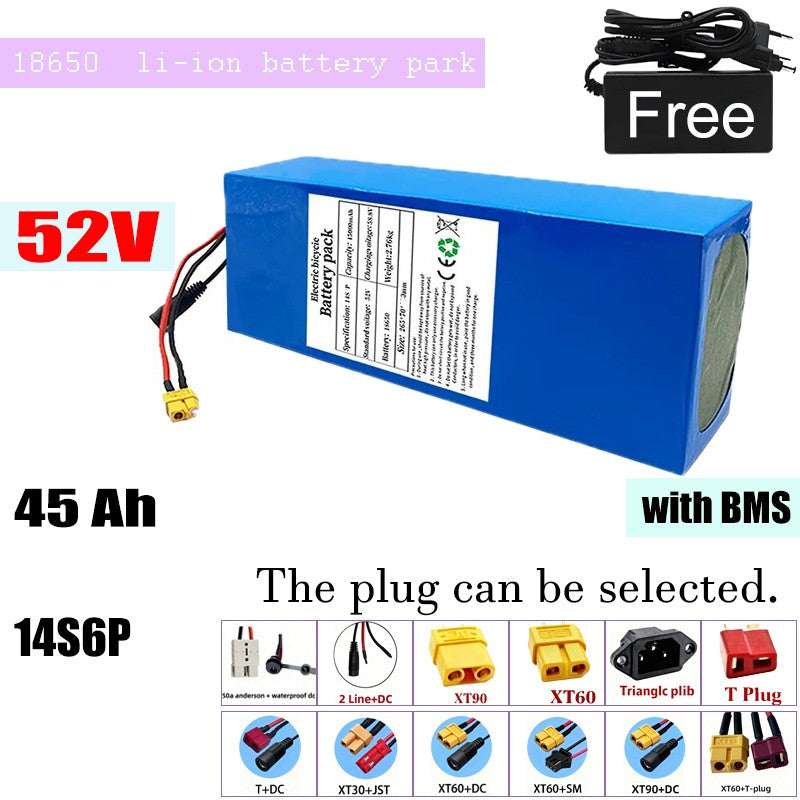52V 45Ah 14S6P Li-ion Battery Pack High Power with BMS for Electric Bicycle