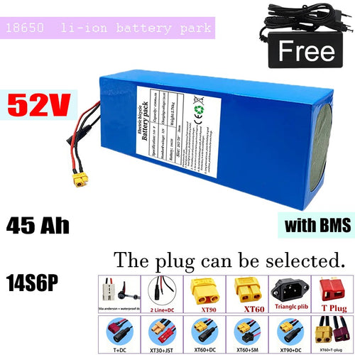 52V 45Ah 14S6P Li-ion Battery Pack High Power with BMS for Electric Bicycle