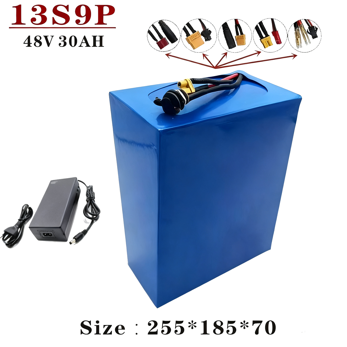 48V 60Ah 13S9P Li-ion Battery High Capacity with BMS for E-Bike Motorcycle