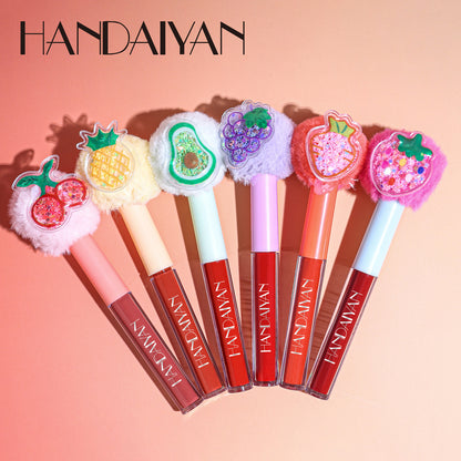 Fuzzy Fruit Lip Gloss - Velvet Matte Transfer Proof Long Lasting Liquid Lipstick