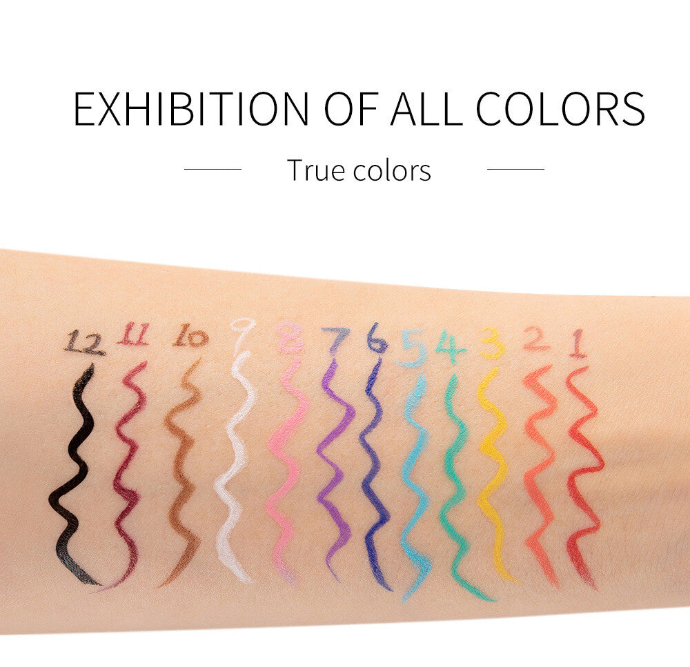 Colorful Eyeliner Eye Pencils - Ultra-Fine Tip, Waterproof, Smudge-Proof