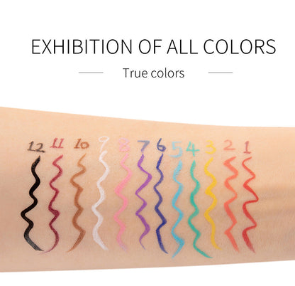 Colorful Eyeliner Eye Pencils - Ultra-Fine Tip, Waterproof, Smudge-Proof