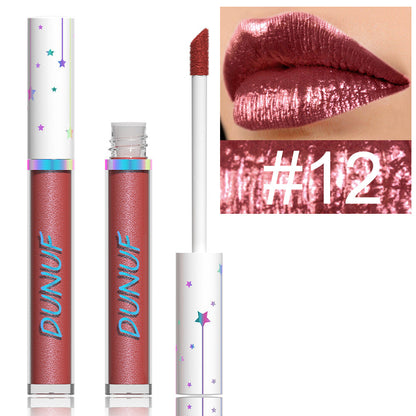 12 Color Shimmer Liquid Lipstick Long Lasting Waterproof Glossy Finish Lip Gloss