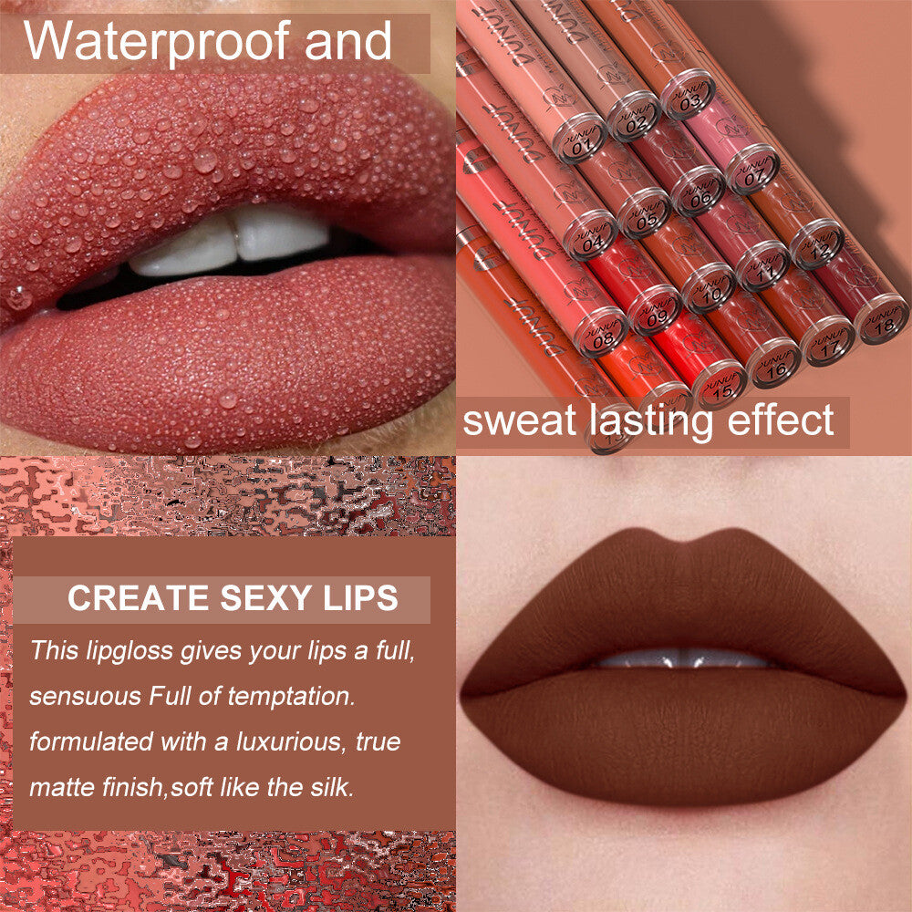 💄 18 Colors Matte Liquid Lipstick Waterproof Long Lasting Lip Gloss Oil