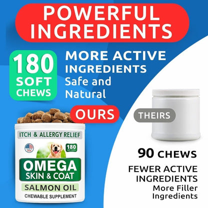 Omega 3 for Dogs with Salmon Oil for Healthy Skin & Coat and Joint Support