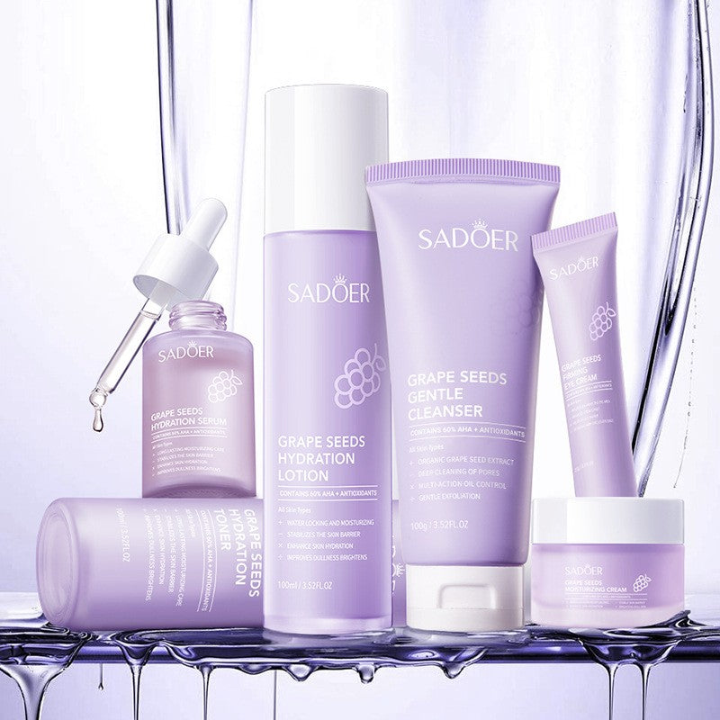 6pcs/set Grape Seed Essence Skincare Gift Box Antioxidant Repair Moisturize