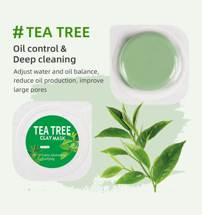 10pcs Gift Box Jelly Green Tea Avocado Clay Mask Hydrate Moisturize Skin Masks