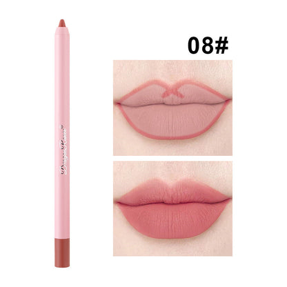 Waterproof Lip Liner & Plump Lipstick Matte Rosewood Duo Long Lasting Lip Pencil