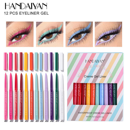 20-Color Waterproof Eyeliner Gift Set Quick-Dry Matte Colorful Makeup for Women