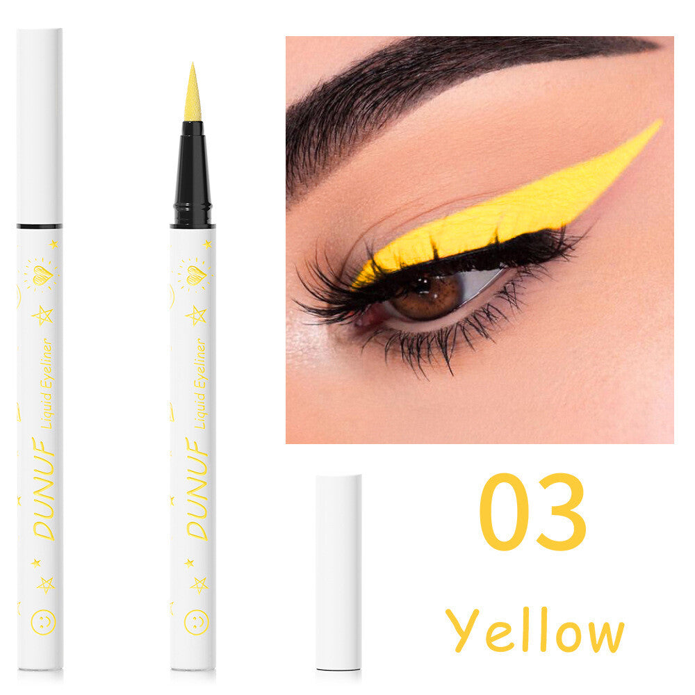 12-Color Liquid Eyeliner - Waterproof, Quick-Dry, Smudge-Proof Makeup for Women