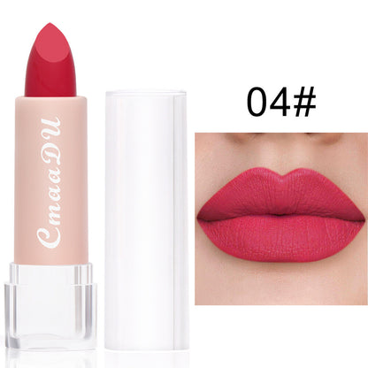 15-Color Matte Lipstick - Waterproof, Long-Lasting, Non-Stick Vegan