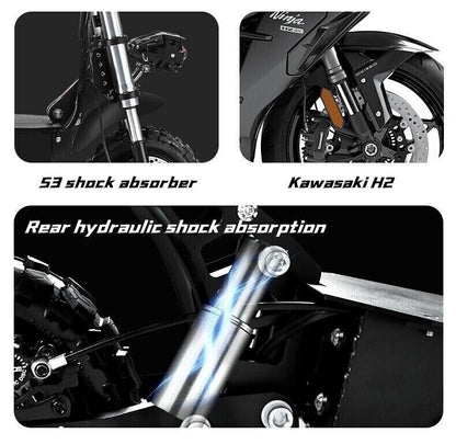 Folding Off-Road 11" Electric Scooters For Adults with Seat Dual Motor 80KM/H
