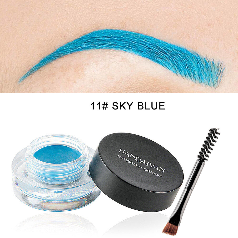 12-Color Eyebrow Liner & Mascara with Brush- Waterproof For Sparse Brows