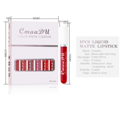 6pcs Matte Liquid Lipstick Set Lip Gloss💄 Smudge Proof & Waterproof🌸 Gift Box
