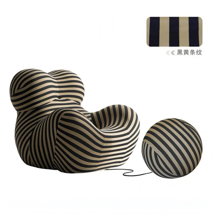 Luxury Lazy Sofa Chair Stretch Knit Fabric 45D High Resilience Sponge