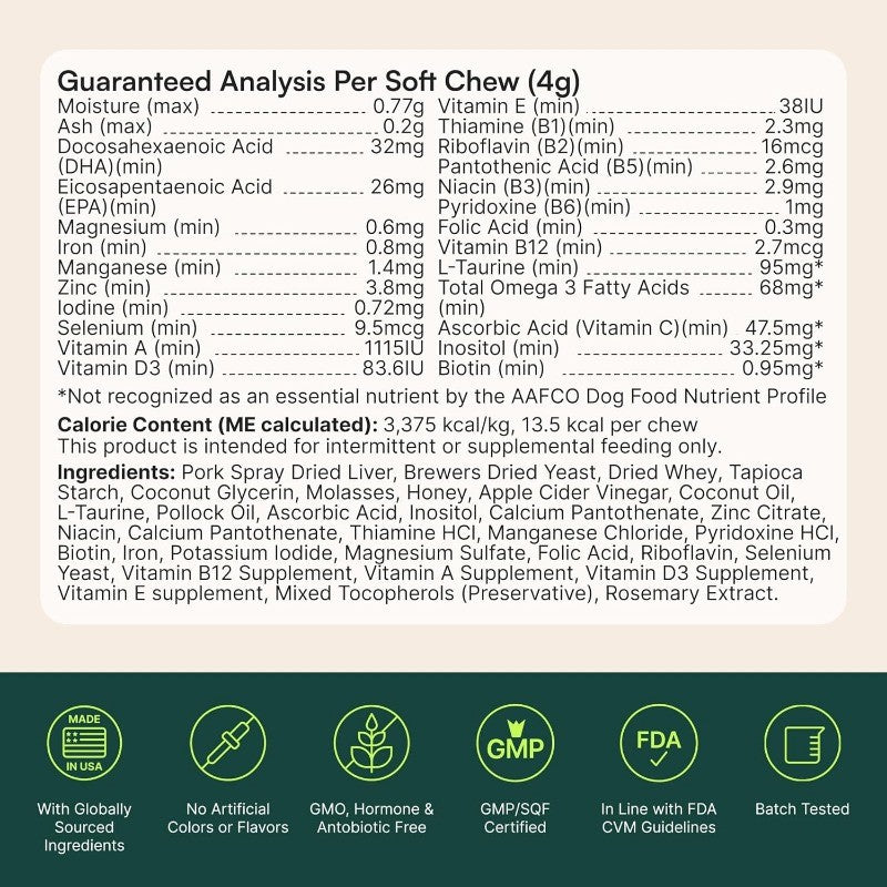 Multivitamin Soft Chews for Joint, Skin & Immune Health with Omega 3