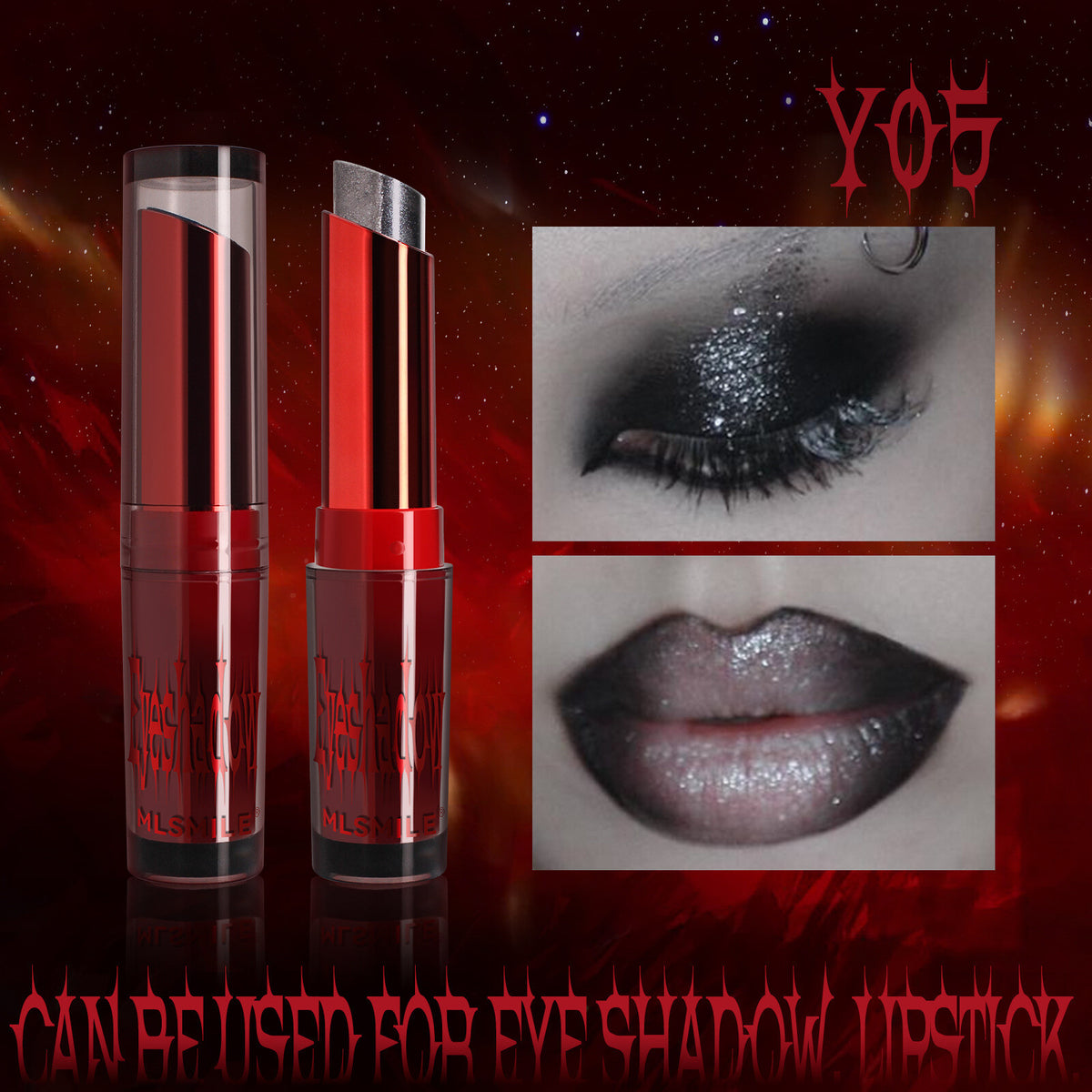 2-in-1 Color Shift Eyeshadow / Lipstick Stick - Waterproof, Halloween Makeup