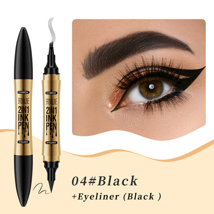2in1 4 Forked Brow Pen & Eyebrow Liner - Waterproof, Sweatproof Makeup for Women