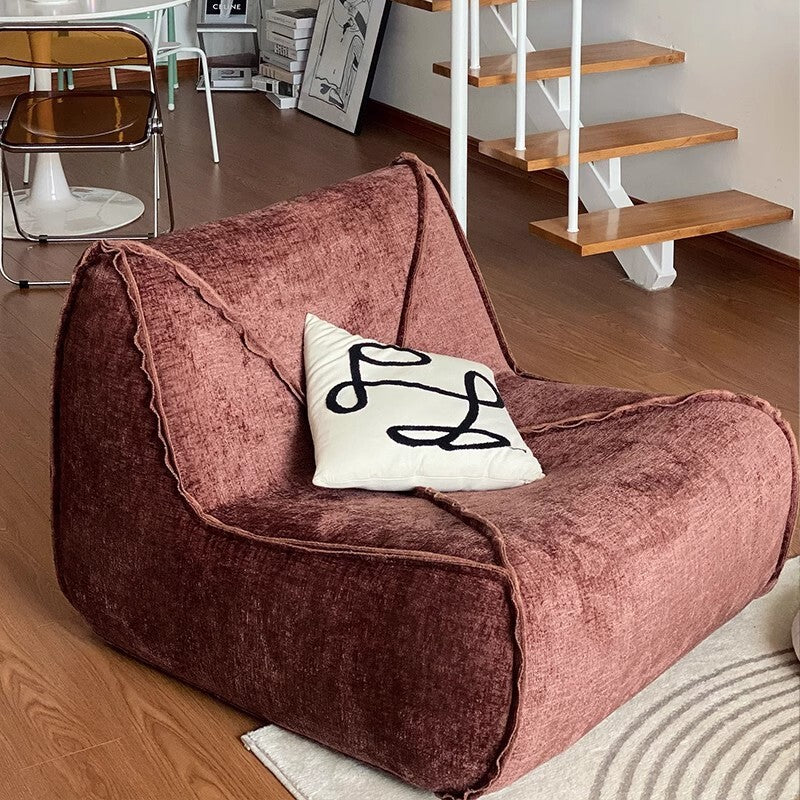Italian Minimalist Sofa with Footrest Contemporary Lounge Corduroy