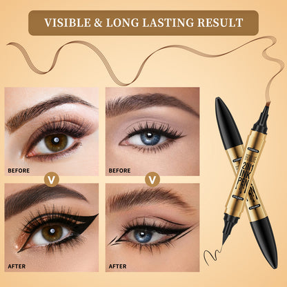 2in1 4 Forked Brow Pen & Eyebrow Liner - Waterproof, Sweatproof Makeup for Women