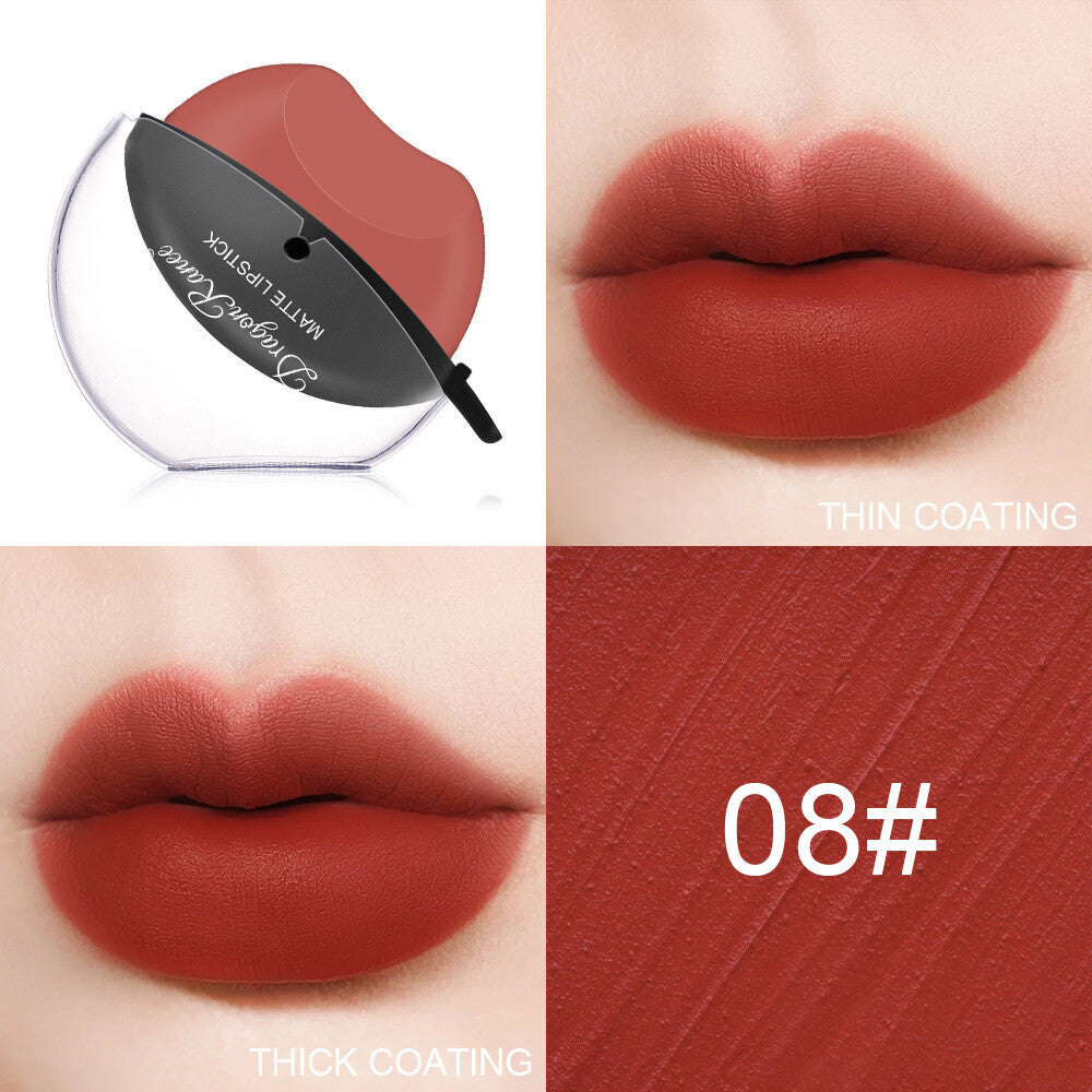 Lip-Shaped Matte Velvet Lipstick - Long Lasting Red (Easy Apply) Waterproof