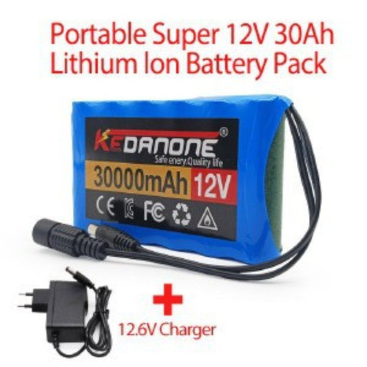 3S2P 12V 30000mAh Rechargeable Li-ion Battery Pack with BMS & Charger