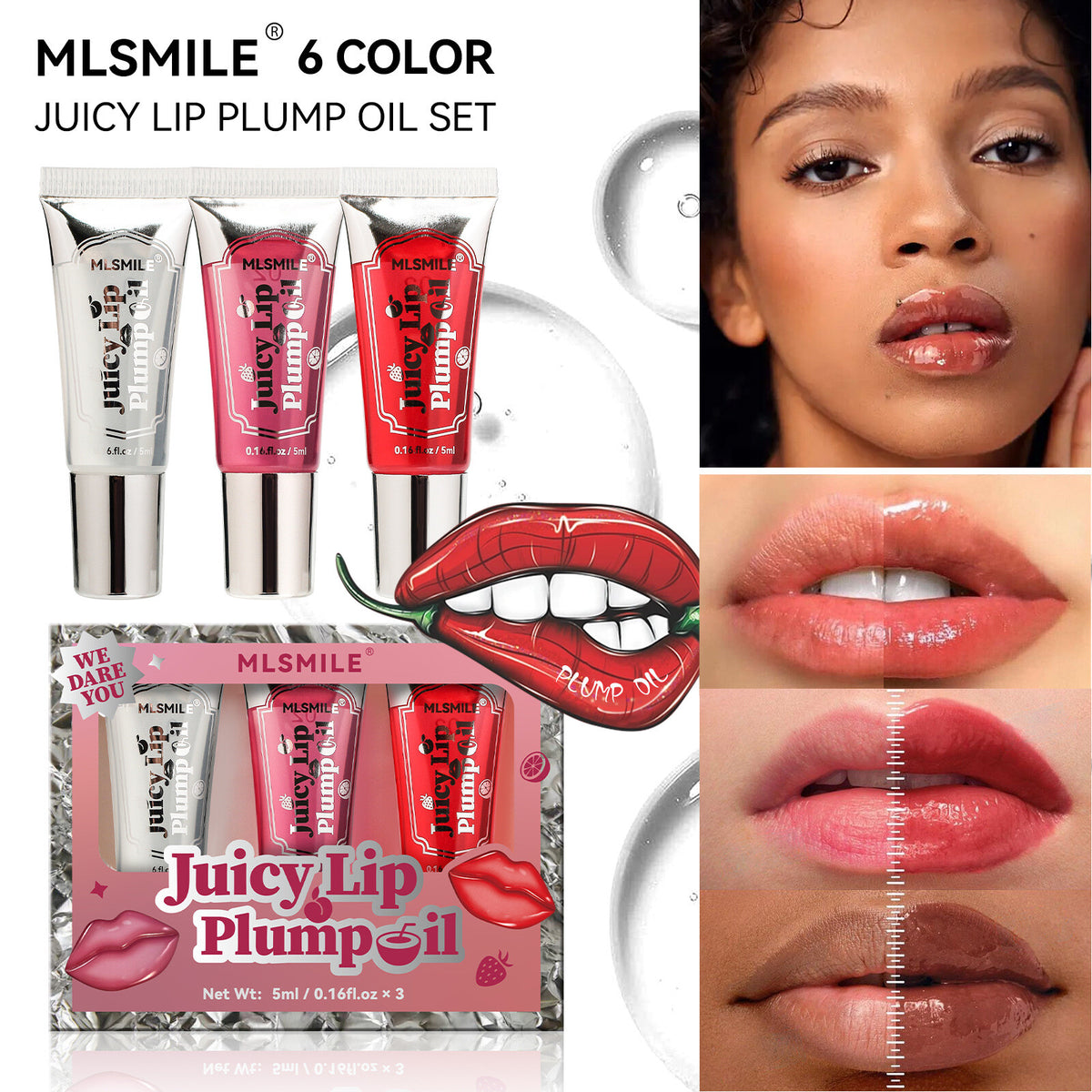 Water Lip Oil Essence Long Lasting Moisturizing Jelly Lip Lines Liquid Gloss