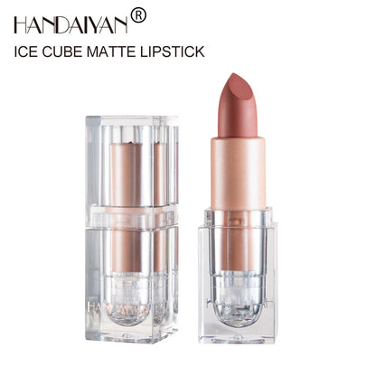 12color Matte Lipstick Crystal Square Nude Red Lip Gloss Makeup for Women Velvet
