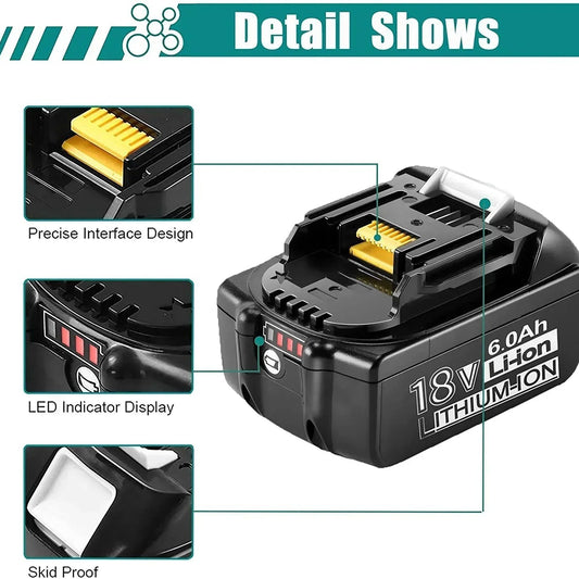 Makita BL1860 18V 5.0Ah Li-ion Battery Pack for Power Tools Equipment