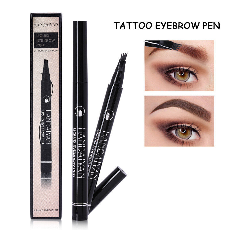 4-Prong Liquid Brow Pen - Ultra-Fine Tip,Eyebrow Liner, Waterproof Long Lasting