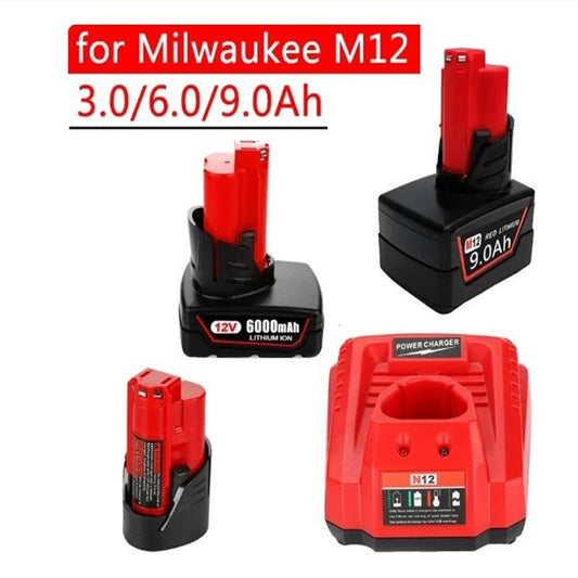 12V 9.0Ah Li-ion Battery for Milwaukee M12 Power Tools Cordless Drill