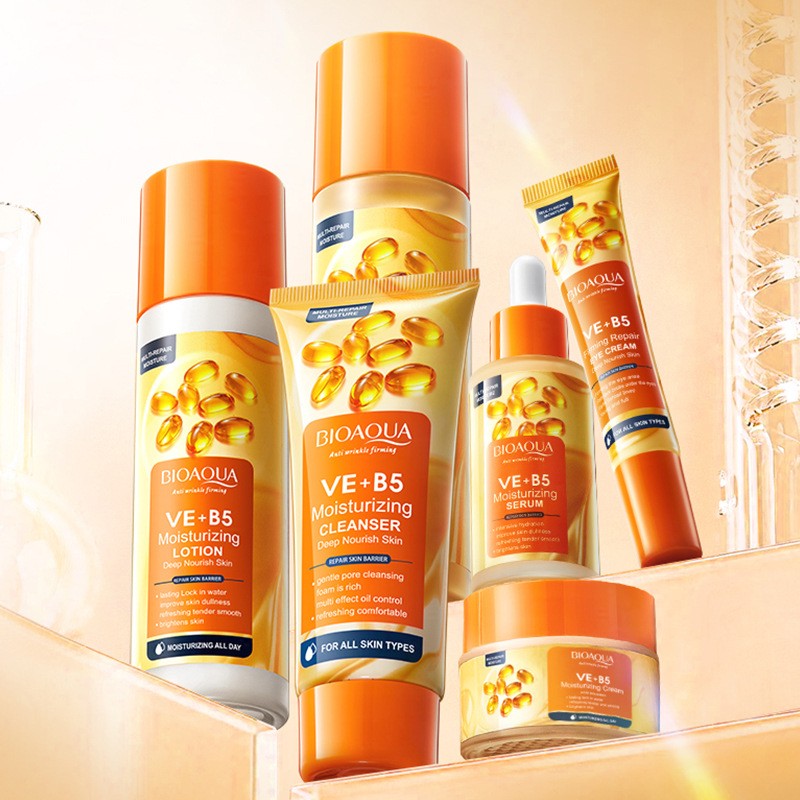 Vitamin E B5 Skincare Set Anti-Wrinkle Hydrating Cleamser Toner Cream Lotion