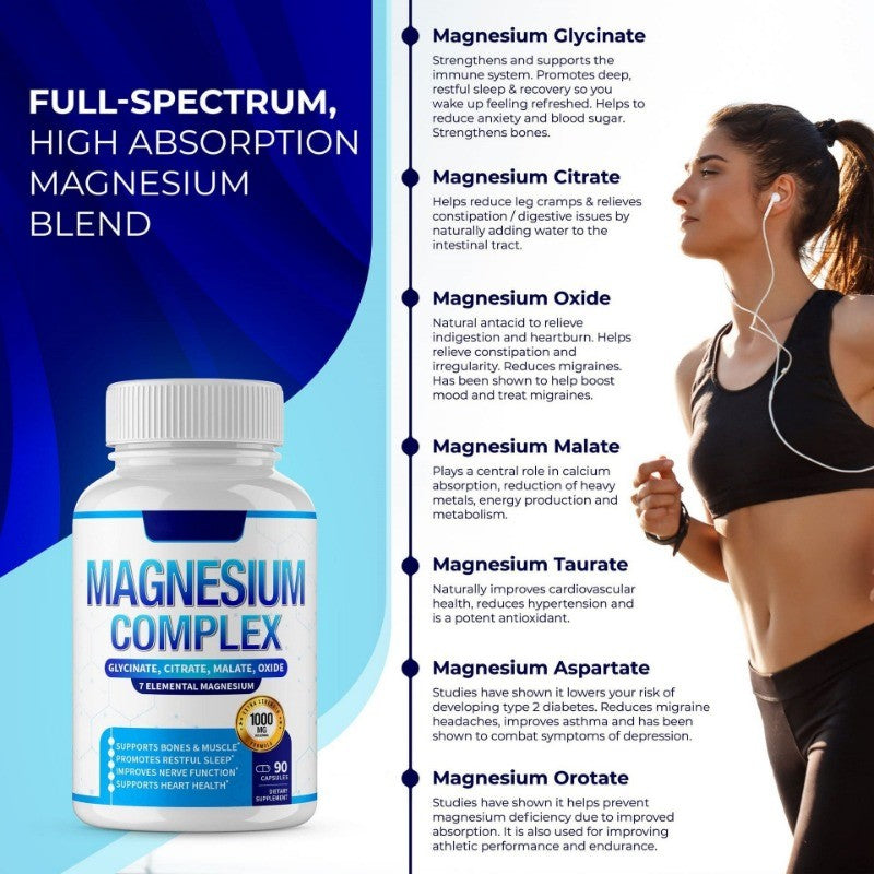 Magnesium Glycinate Capsules Stress Relief and Muscle Support Complex