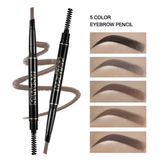 2-in-1 Auto Pencil Eyebrow Liner & Tint - Waterproof, Smudge-Proof, W/Brush
