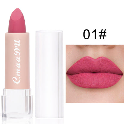 15-Color Matte Lipstick - Waterproof, Long-Lasting, Non-Stick Vegan
