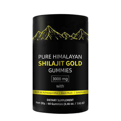Shilajit Gummies: Pure Himalayan Shilajit with Ashwagandha & 85+ Trace Minerals