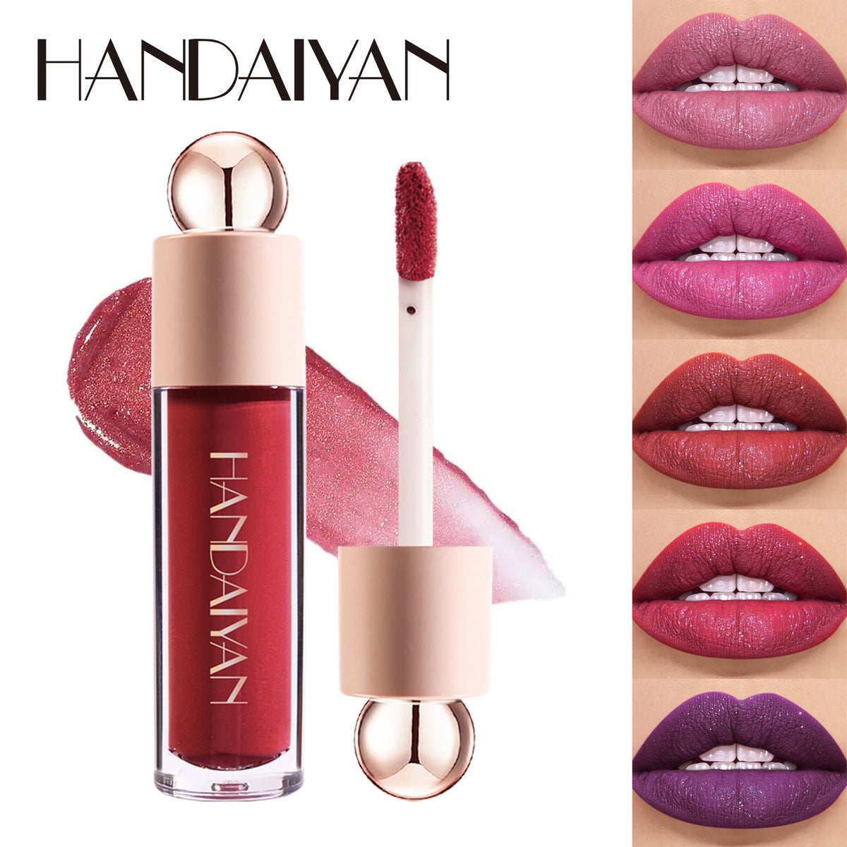 8-Color Shimmer Lip Gloss - Velvet Matte & Glossy, Moisturizing Liquid Lipstick