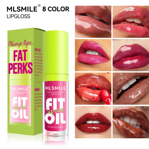 8 Color Lip Gloss Lip Oil Lip Glaze Moisturizing Mirror Long-lasting Pearl Beep